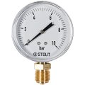 Манометр радиальный STOUT корпус Dn 80 мм 1/2 , 0...10 бар, кл.2.5