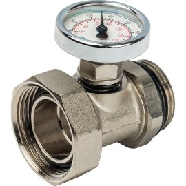 Никелированный фитинг LUXOR CR 499 (с термометром для коллектора CD, 1 )