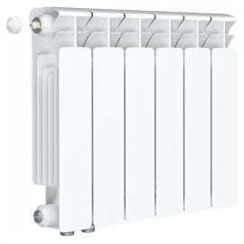 Радиатор биметаллический RIFAR BASE VENTIL 350 6 секции BVRL нижнее правое подключение (белый RAL 9016), 1RB35.VС-6