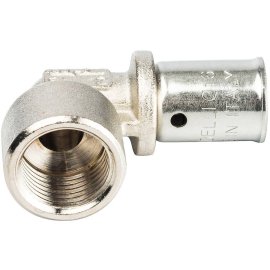 Угольник Prandelli Multyrama с внут.рез. (16х2,0)х1/2 для металлопластиковых труб прессовой, 109.04.51.6