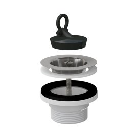 Донный клапан сифона для мойки AlcaPlast 6/4 с нержавеющей peшeткой DN70, A33