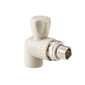 Кран шаровой для радиатора угловой PPR 20х1/2,  серый, РТП