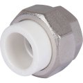 Муфта разъемная с внутренней резьбой Политэк 20х3/4 для полипропиленовых труб под сварку (цвет белый)