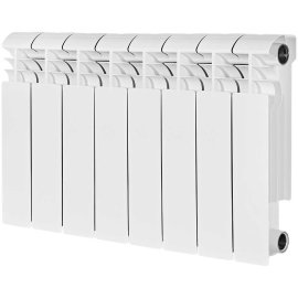Радиатор биметаллический STOUT VEGA 350 8 секций боковое подключение (белый RAL 9016), SRB-1310-035008