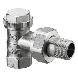 Вентиль на обратную подводку OVENTROP Combi 3 Ду15, 1/2 , PN10, угловой, бронза/латунь, никелир. , 1090362