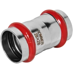 Муфта ROMMER равнопроходная, 28, из нержавеющей стали прессовой