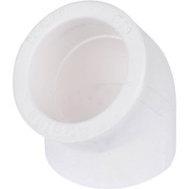 Угольник Kalde d=50 45* для полипропиленовых труб под сварку (цвет белый), R.3212-elb-500045