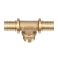 Тройник аксиальный, латунь, наружная резьба,20х1/2, желтый, RTP