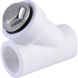 Фильтр Политэк d=32 (соединение муфта-муфта) для полипропиленовых труб под сварку (цвет белый), 9100303201