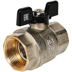 Кран шаровой полнопроходной STOUT ВР/ВР ручка бабочка 1 1/4