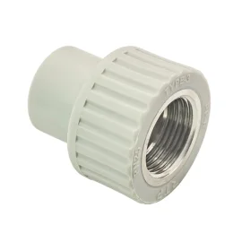 Муфта комбинированная PPR внутренняя резьба 20х3/4,  серый, РТП