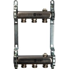 Коллектор из нержавеющей стали для радиаторной разводки STOUT 3 выхода