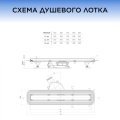 Душевой лоток BETTOSERB BETTO DRAIN Premium Line 550 Хром матовый/полая под плитку, рамка хром