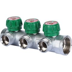 Коллектор регулирующий STOUT 1 , 3 отвода 3/4  ЕК