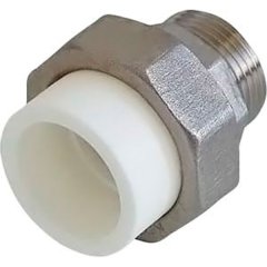 Муфта разъемная Kalde 32x1 1/4 с наружной резьбой для полипропиленовых труб под сварку (цвет белый), 3252-tum-321a00