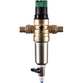 Фильтр самопромывной Гейзер-Бастион 7508155201 1/2 для горячей воды, с регулятором давления, d52,5