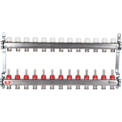 Коллектор из нержавеющей стали с расходомерами STOUT 13 выходов