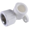 Угольник Политэк 20х1/2 с внутренней резьбой с креплением для полипропиленовых труб под сварку (цвет белый), 9400082012