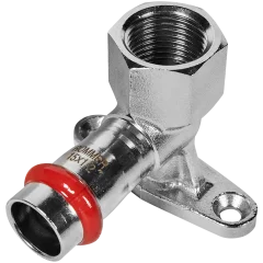 Угольник ROMMER настенный с креплением-ВР, 15х1/2, из нержавеющей стали прессовой