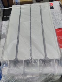 Уцененный товар (нарушена упаковка, вмятина и трещина на ламели): Радиатор биметаллический STOUT TITAN 500 4 секций боковое подключение (белый RAL 9016), SRB-3310-050004