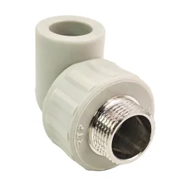 Угольник комбинированный PPR наружная резьба 20х 3/4,  серый, РТП