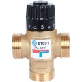 Термостатический смесительный клапан для систем отопления и ГВС STOUT 1  резьба, SVM-0120-166025