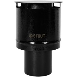 STOUT SCR-0080-800011 STOUT Оголовок вертикальный с ветрозащитой сварной традиц. D80(п) ЧЕРНЫЙ узкий, SCR-0080-800011