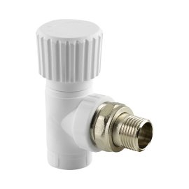 Вентиль для радиатора угловой PPR 25х3/4,  белый, RTP