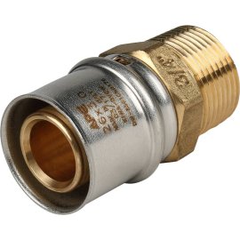 Переходник STOUT с наружной резьбой 3/4 х26 для металлопластиковых труб прессовой, SFP-0001-003426