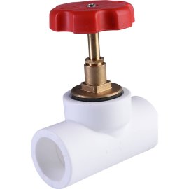 Вентиль Политэк d=32 для полипропиленовых труб под сварку (цвет белый)
