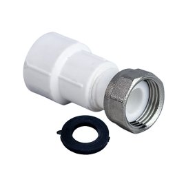 Муфта с накидной гайкой PPR 20х1/2, пластик штуцер, белый, RTP