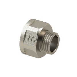 Переходник, латунь, внутренняя/наружная резьба 1х1/2, еврослот, никель, РТП