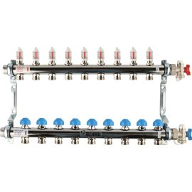 *12080911002 РЕХАУ RAUTHERM S Распределительный коллектор HKV-D на 9 контуров нерж .сталь (без шаровых кранов)