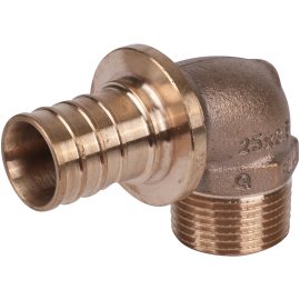 Угольник-переходник РЕХАУ RAUTITAN с наружной резьбой 25-R 3/4 RX+ для труб из сшитого полиэтилена аксиальный, 14563501001