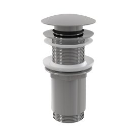 Донный клапан сифона для умывальника AlcaPlast CLICK/CLACK 5/4 , цельнометаллический с большой заглушкой, без перелива, для пластиковых и стеклянных умывальников, A395