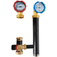 Насосная группа ROMMER с термостатическим смесительным клапаном (35-60°С) 1  без насоса RDG-0002-012503