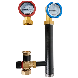 Насосная группа ROMMER с термостатическим смесительным клапаном (35-60°С) 1  без насоса RDG-0002-012503