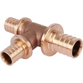 Тройник РЕХАУ RAUTITAN PLATINUM с уменьшенным боковым и торцевым проходами 25-20-20 RX для труб из сшитого полиэтилена аксиальный, 13777441001