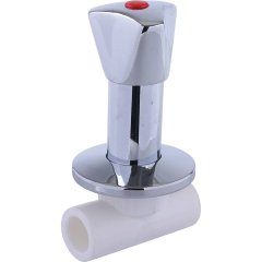 Вентиль Kalde c хромированной удлиненной ручкой под штукатурку (d=20)