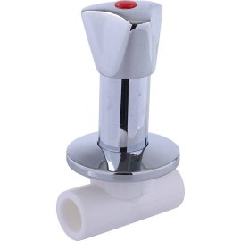 Вентиль Kalde c хромированной удлиненной ручкой под штукатурку (d=20)