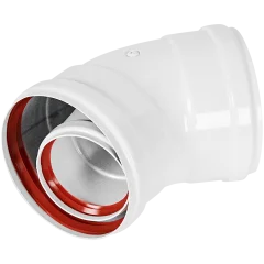 Отвод 45° традиционный коаксиальный ROMMER D60(м-м)/100(м-м)
