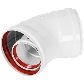 Отвод 45° традиционный коаксиальный ROMMER D60(м-м)/100(м-м)