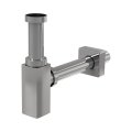 Сифон для умывальника AlcaPlast DN32 DESIGN цельнометаллический, квадратный, A401
