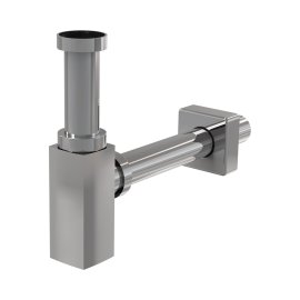 Сифон для умывальника AlcaPlast DN32 DESIGN цельнометаллический, квадратный, A401