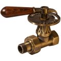 Вентиль RETROstyle RS 217 W латунный 1/2 с дер. ручкой прямой, v 675L 1/2