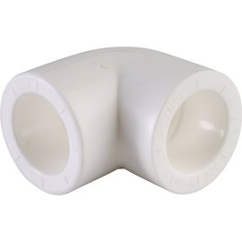 Угольник Политэк d=20 90* для полипропиленовых труб под сварку (цвет белый), 9000000320
