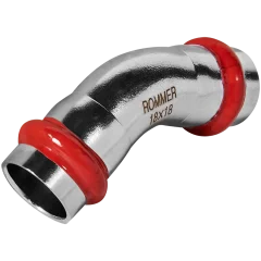 Угольник ROMMER 45°-ВПр, 18, из нержавеющей стали прессовой