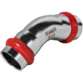 Угольник ROMMER 45°-ВПр, 18, из нержавеющей стали прессовой