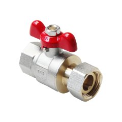 Кран шаровой полнопроходной Pro Aqua D 1/2 с накидной гайкой, ручка-бабочка, В-В, FWB69-f15-f15s