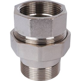 Разъемное соединение STOUT американка ВН 1 1/2 никелированное, уплотнение под гайкой по плоскости, SFT-0045-000112